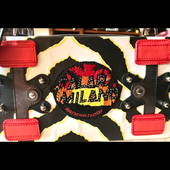 💋❤️ BNWT AUTHENTIC SALAR Skateboard Leather/Sequence Purse “RARE” ❤️💋 - Picture 4 of 6